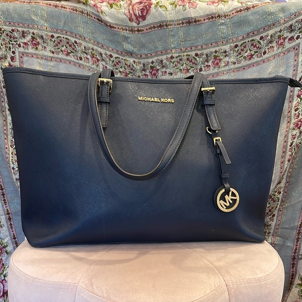 Michael Kors Navy Blue Tote Bag